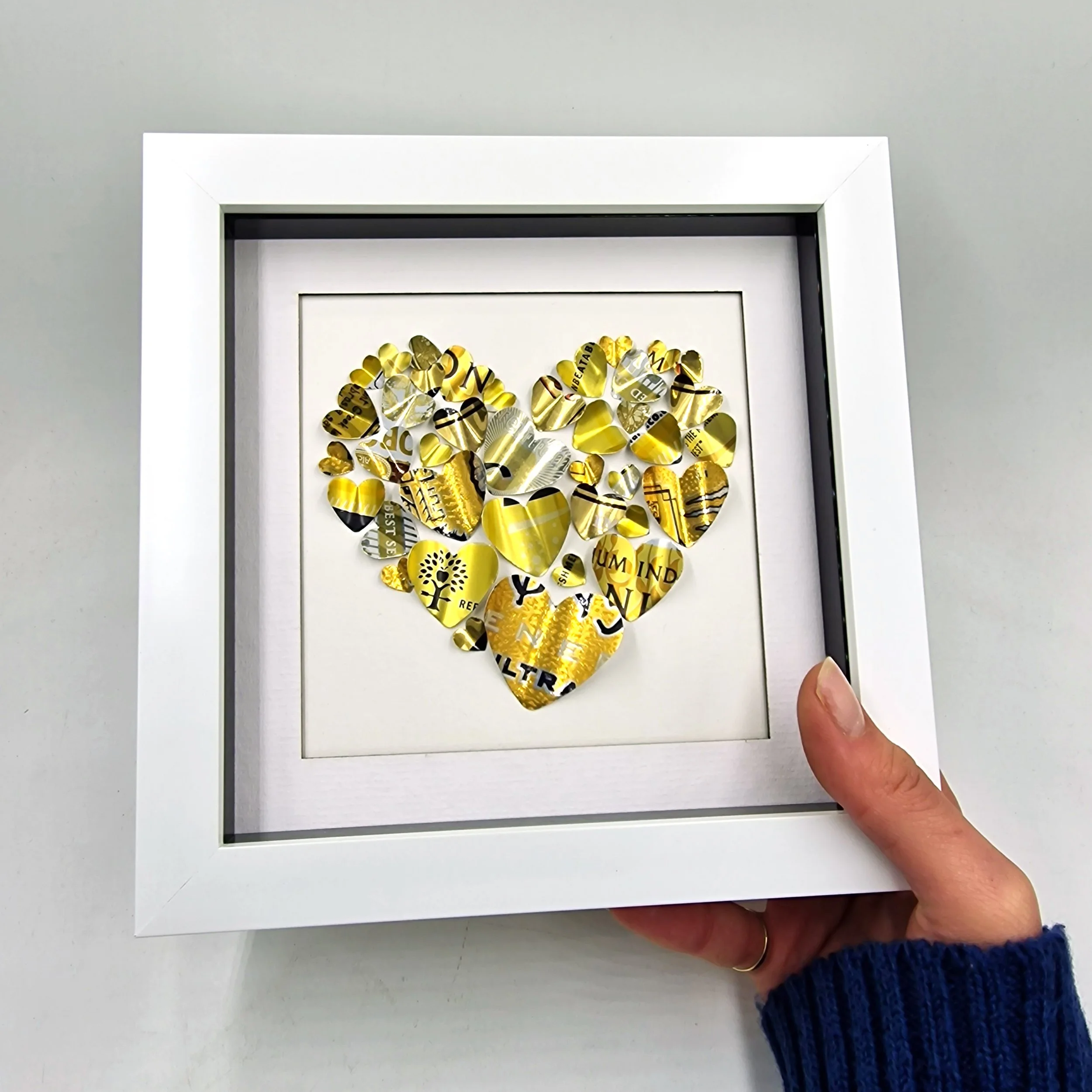 Heart of Hearts Upcycled Can Picture — Sarah Turner Eco Art & Design